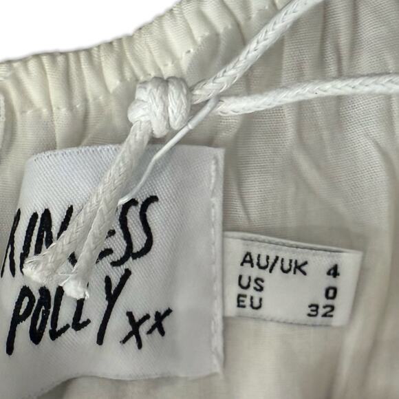 Princess Polly White Caria Puff Short Sleeve Cut Out Mini Dress size 0 NEW Tags - Picture 4 of 11